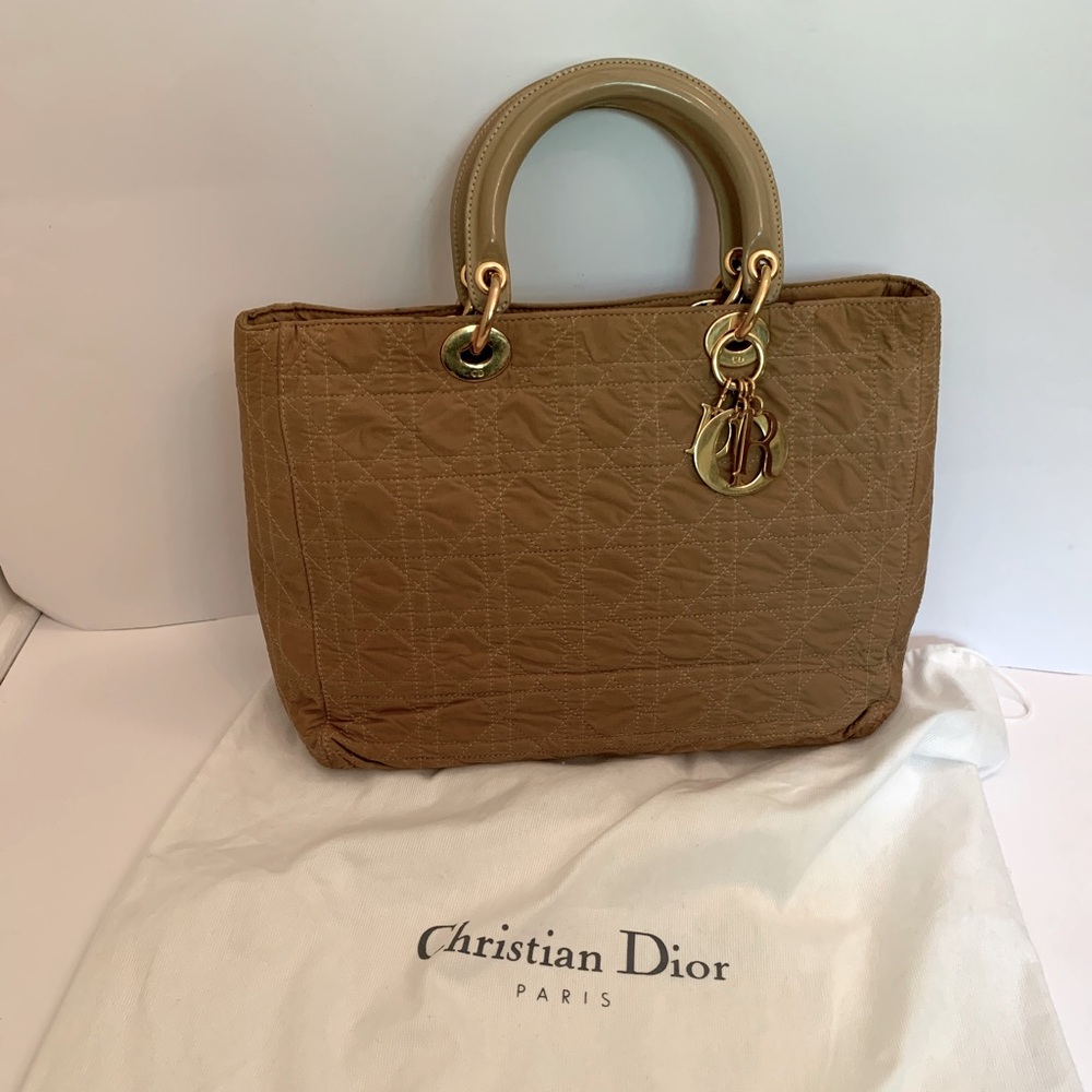 Lady Dior bag, vintage large nylon